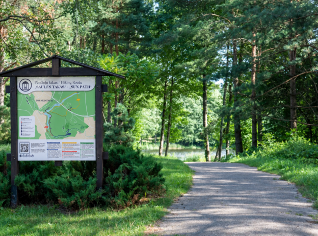 Druskininkų žemėlapis miško informaciniame stende